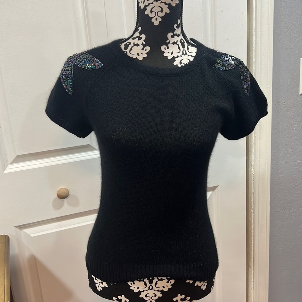 Black embellished Angora sweater size Small